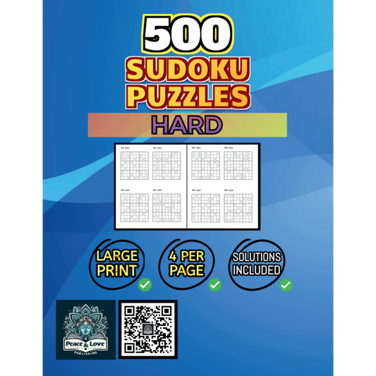 Back Cover of 500 Sudoku Puzzles Hard