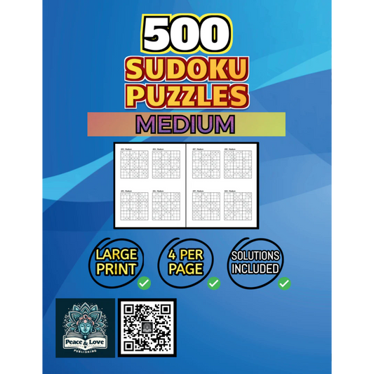 Back Cover of 500 Sudoku Puzzles Medium