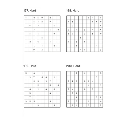 Grid of 4 Hard Sudoku Puzzles