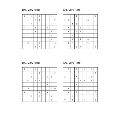 Grid of 4 Very Hard Sudoku Puzzles