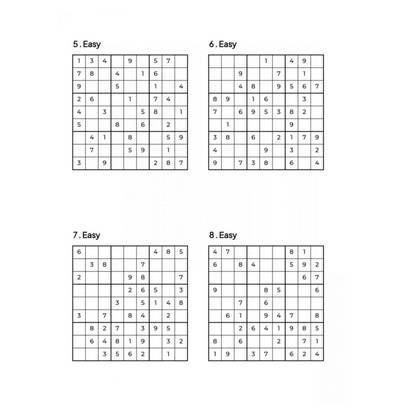 Grid of 4 Easy Sudoku Puzzles