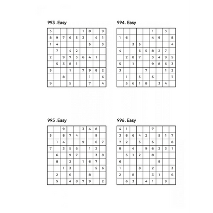 Grid of 4 Easy Sudoku Puzzles
