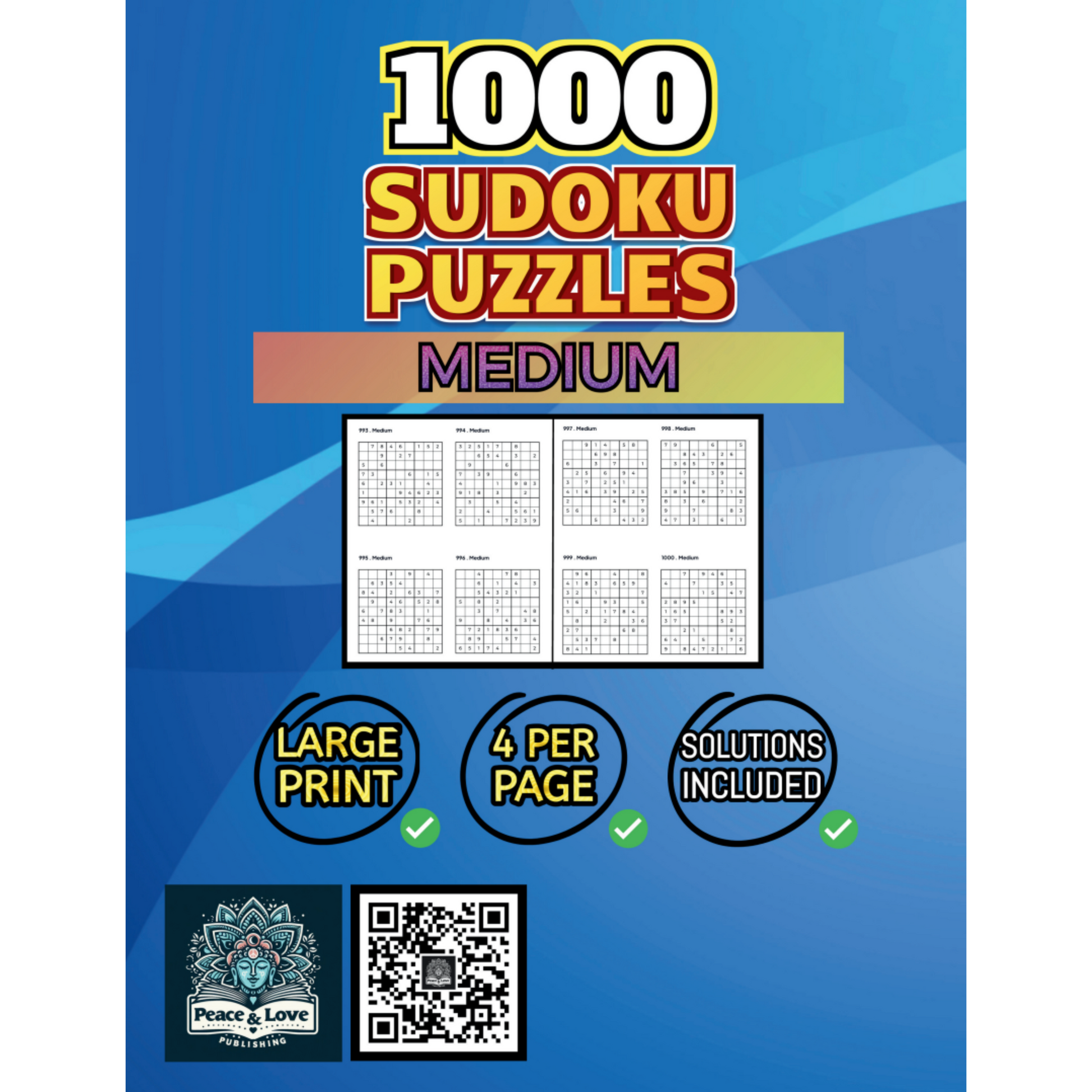 Back Cover of 1000 Medium Sudoku Puzzles