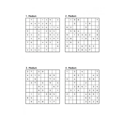 Grid of 4 Medium Sudoku Puzzles
