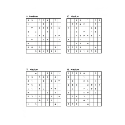 Grid of 4 Medium Sudoku Puzzles