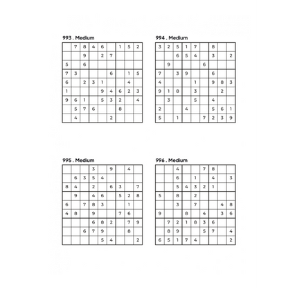 Grid of 4 Medium Sudoku Puzzles