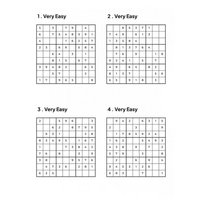 Grid of 4 Very Sudoku Puzzles