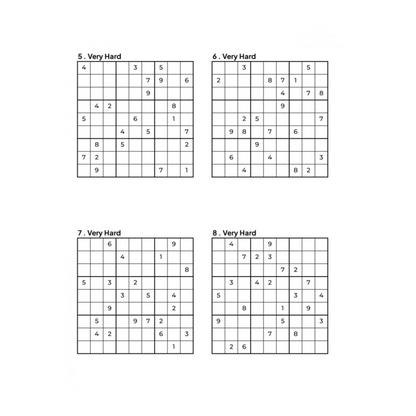 Grid of 4 Very Hard Sudoku Puzzles