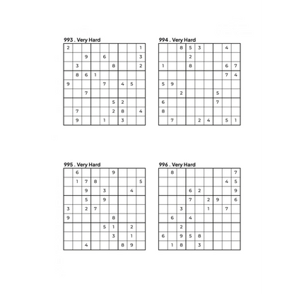 Grid of 4 Very Hard Sudoku Puzzles