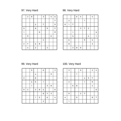 Grid of 4 Very Hard Sudoku Puzzles
