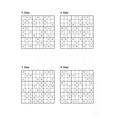 Grid of 4 Easy Sudoku Puzzles