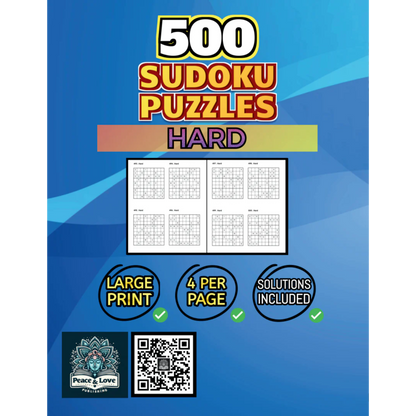 Back Cover of 500 Sudoku Puzzles Hard