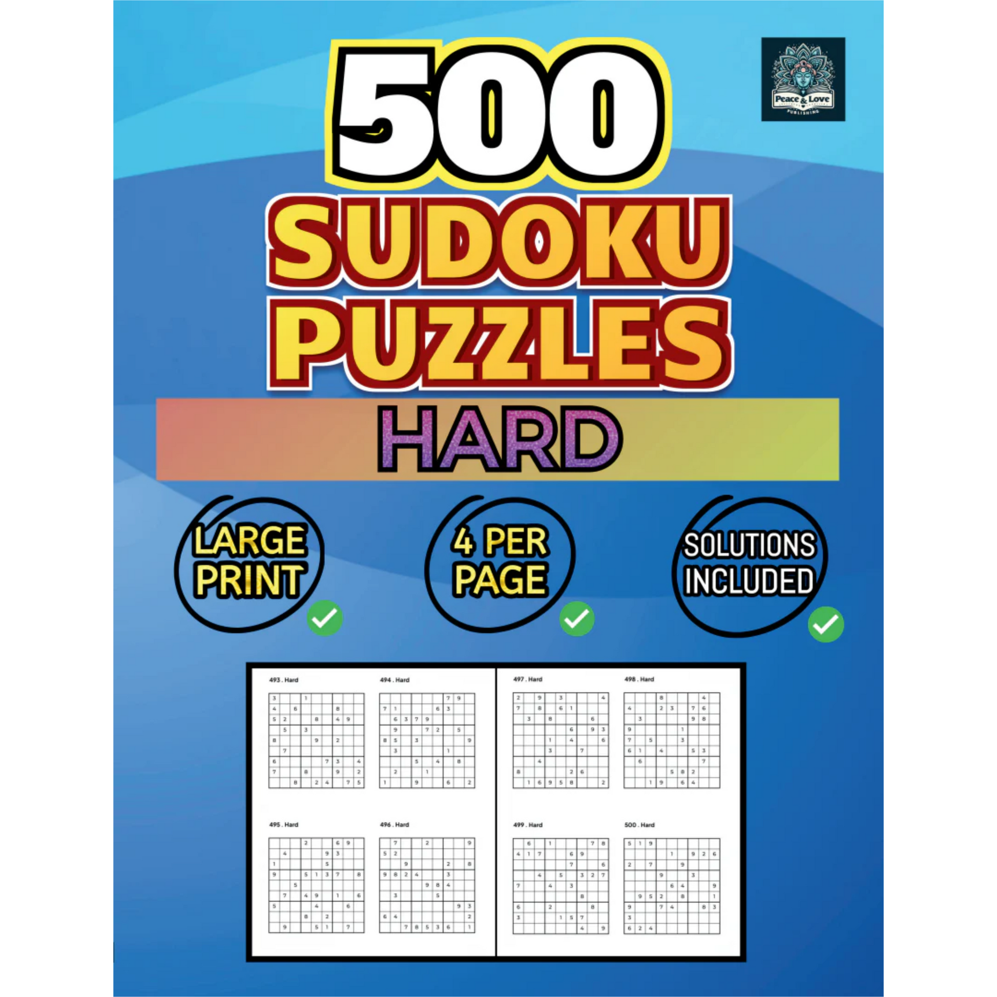 Front Cover of 500 Sudoku Puzzles Hard
