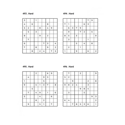 4 Hard Sudoku Puzzles
