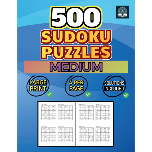 Front Cover of 500 Sudoku Puzzles Medium