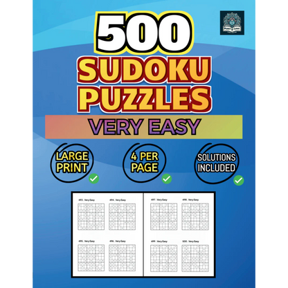 Front Cover of 500 Very Easy Sudoku Puzzles