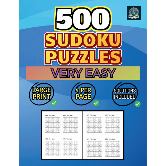 Front Cover of 500 Very Easy Sudoku Puzzles
