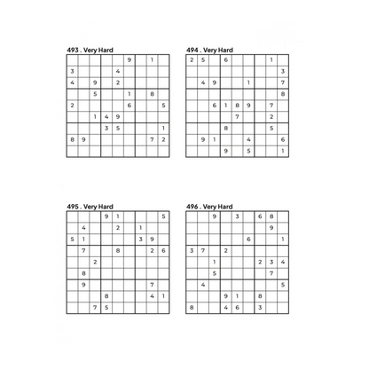 4 Very Hard Sudoku Puzzles