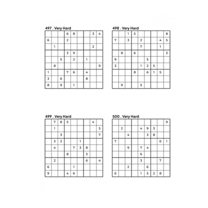 4 Very Hard Sudoku Puzzles