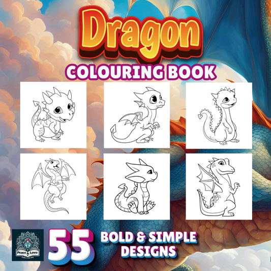 Dragon Colouring Book - 55 Bold and Simple Designs for Young Kids