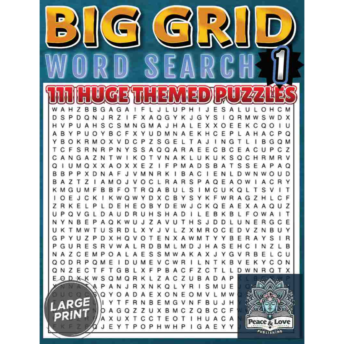 BIG GRID Word Search - 111 HUGE Themed Puzzles - Massive 30x30 Grid - Solutions Included