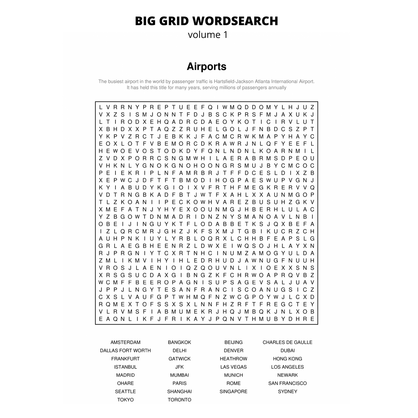 BIG GRID Word Search - 111 HUGE Themed Puzzles - Massive 30x30 Grid - Solutions Included