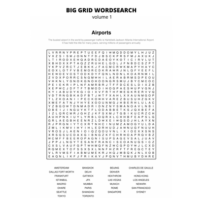 BIG GRID Word Search - 111 HUGE Themed Puzzles - Massive 30x30 Grid - Solutions Included