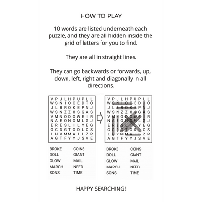Dementia Puzzle Books - Easy Word Search - Suitable For Seniors: Large Print - 1 Per Page - Solutions Included - Travel Size 5 x 8