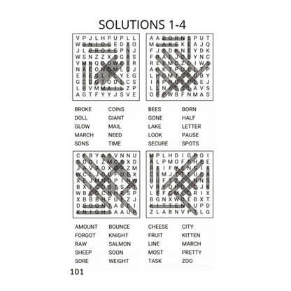 Dementia Puzzle Books - Easy Word Search - Suitable For Seniors: Large Print - 1 Per Page - Solutions Included - Travel Size 5 x 8
