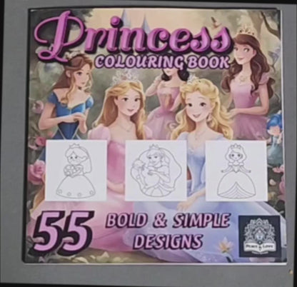 Princess Colouring Book - 55 Bold and Simple Designs for Young Kids